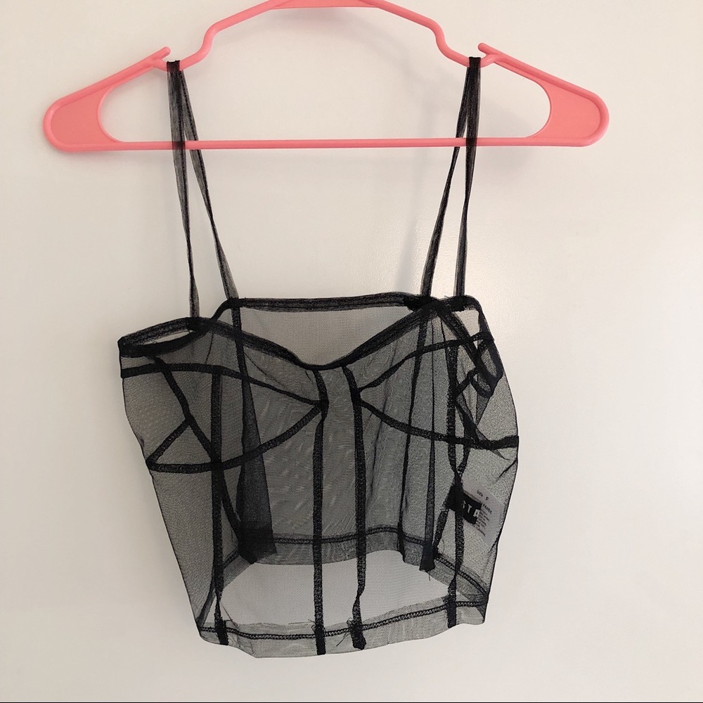 Stylenanda Sheer Mesh Cropped Top